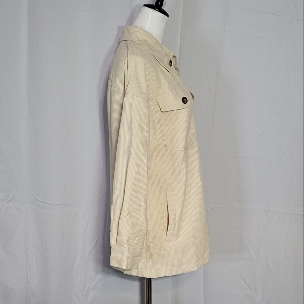 Simplee Ivory Cream NWT Oversized Corduroy Sweater Jacket (Shacket) Size Small - Picture 6 of 14